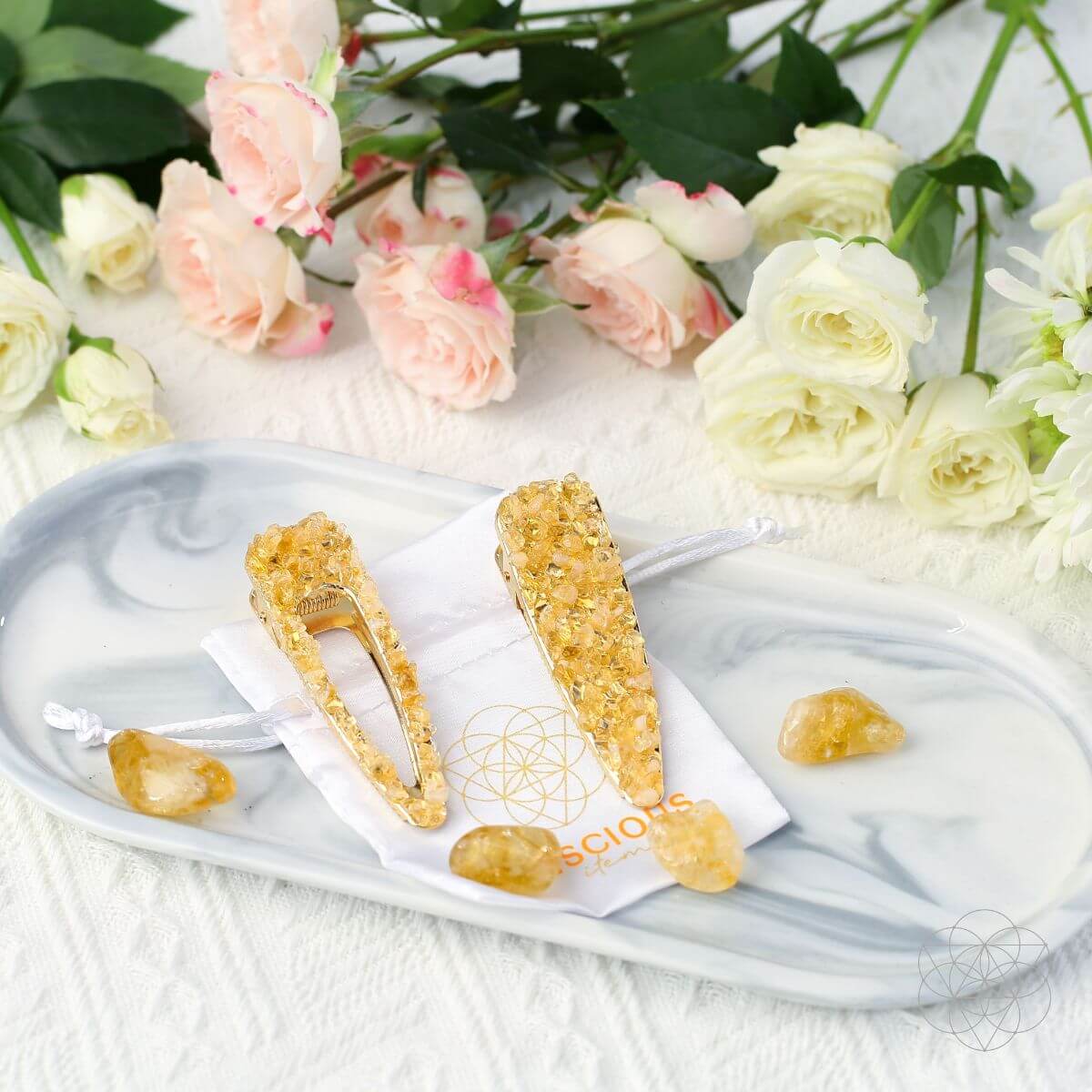 Crown of Prosperity - Citrine Hair Clips (2 pieces) Conscious Items