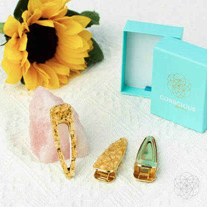 Crown of Prosperity - Citrine Hair Clips (2 pieces) Conscious Items