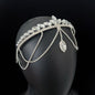 Crystal Tiara Headband with Cascading Forehead Chain (MAC330) Mariam's Collection