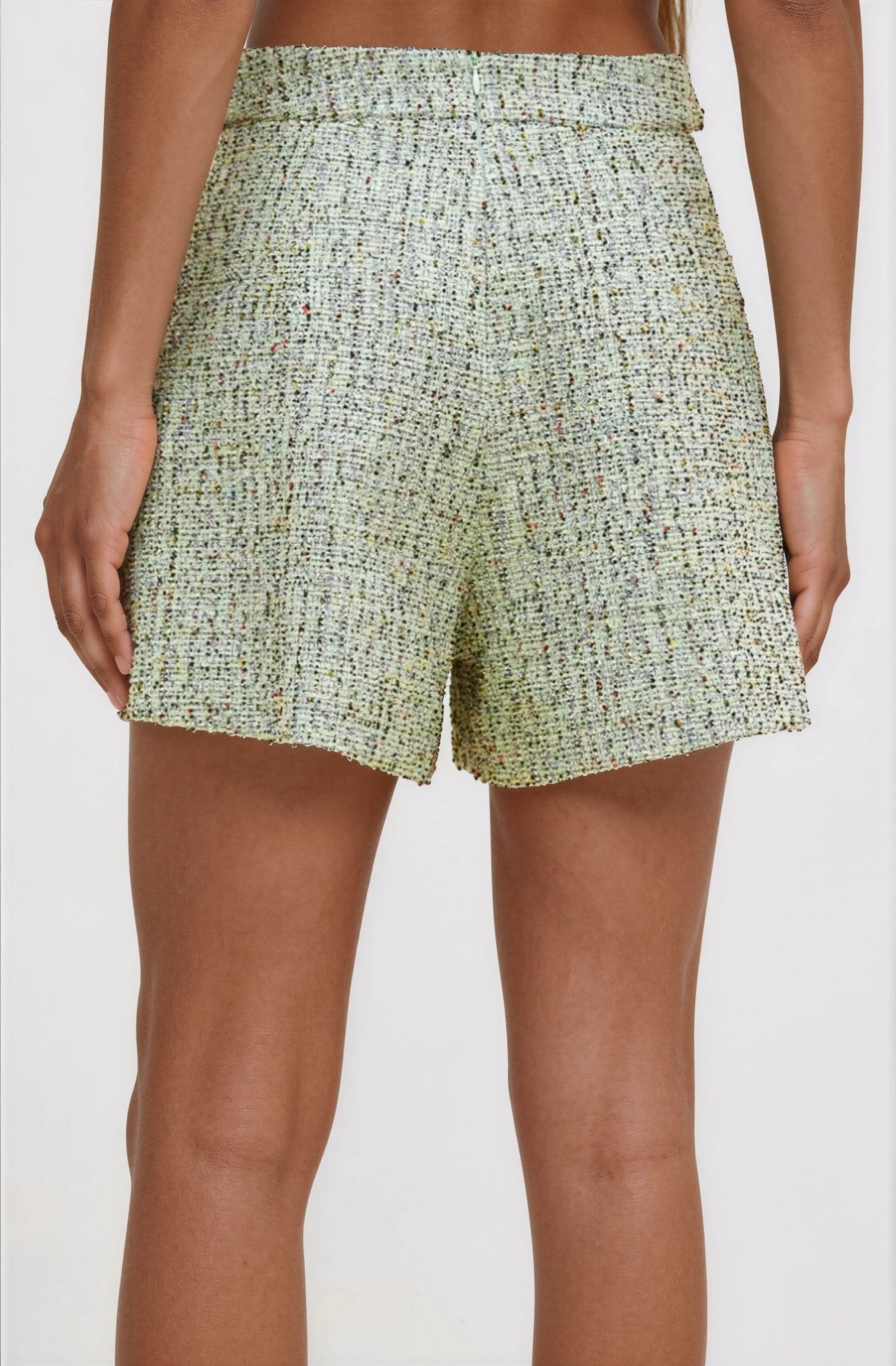 Crystal Tweed Short – Green XO, Tina