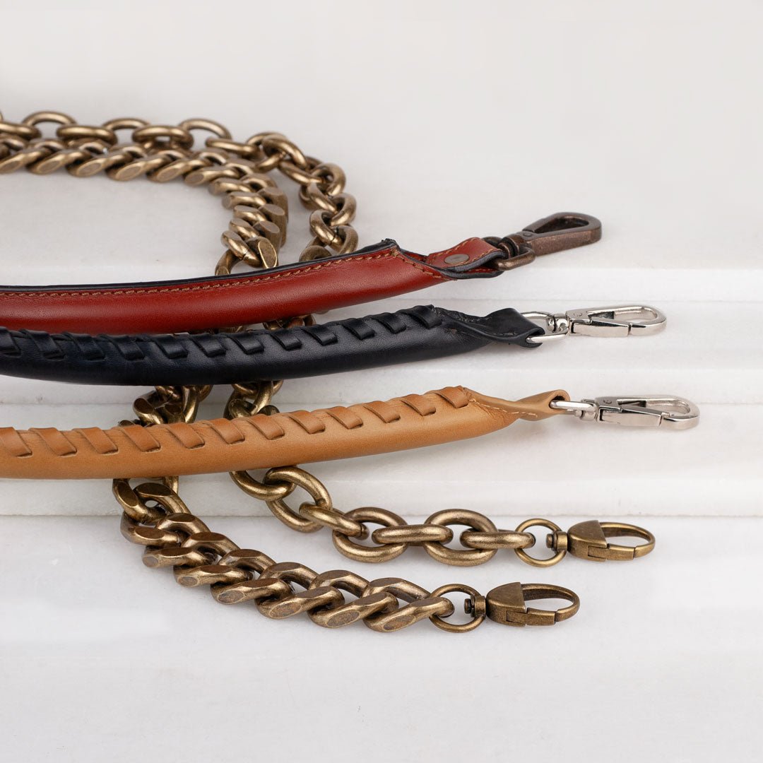 Chunky Curb Antique Brass Chain Strap Urban-Equestrian