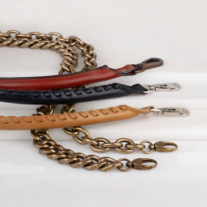 Chunky Curb Antique Brass Chain Strap Urban-Equestrian