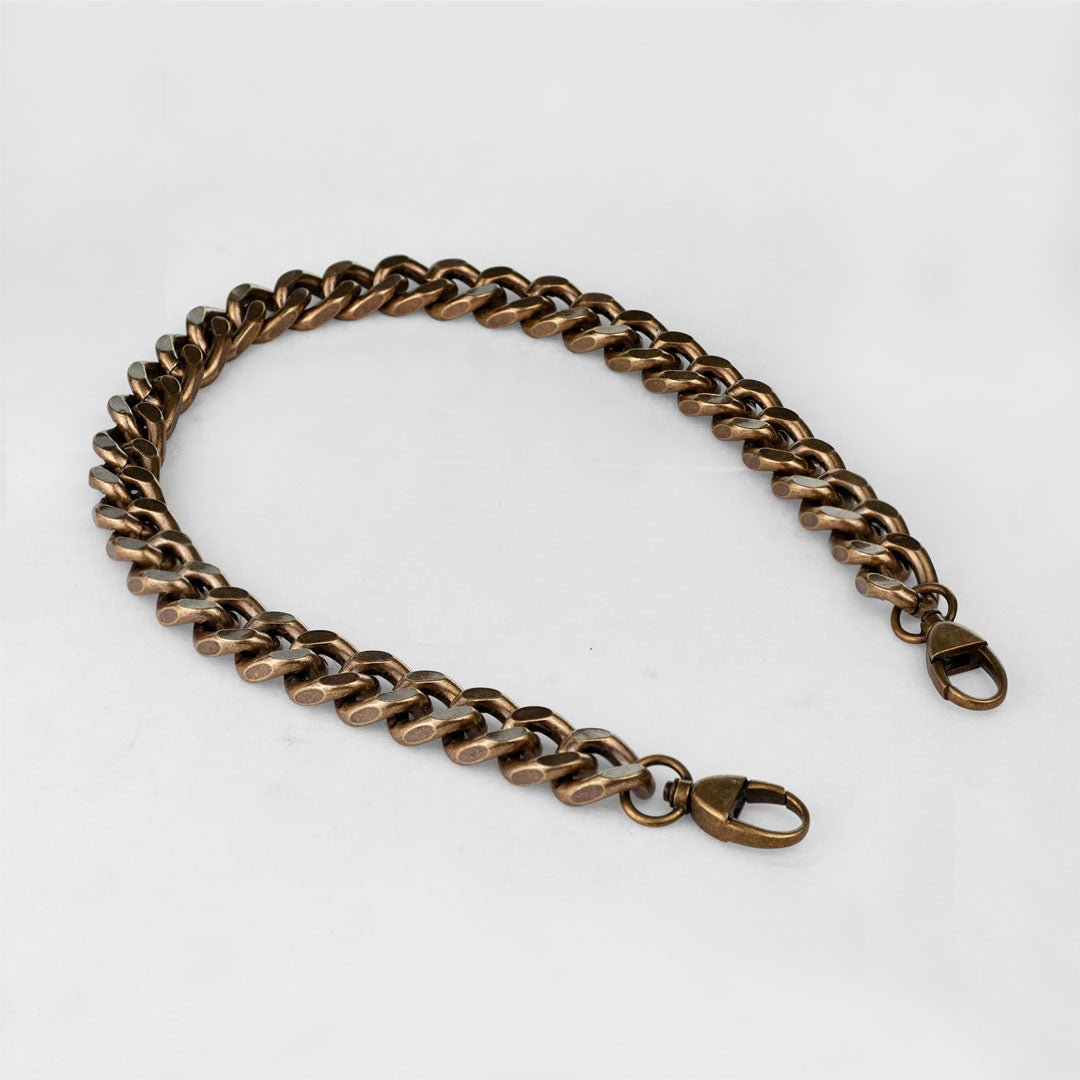 Chunky Curb Antique Brass Chain Strap Urban-Equestrian