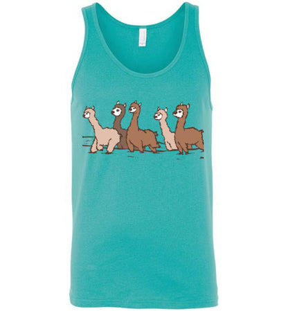 Curious Alpacas Canvas Unisex Tank Purely Alpaca