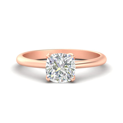 Floral Head Cushion Solitaire Cathedral Ring Fascinating Diamonds