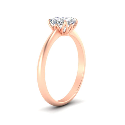 Floral Head Cushion Solitaire Cathedral Ring Fascinating Diamonds