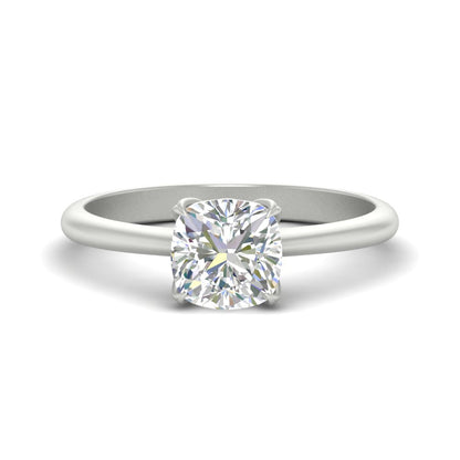 Floral Head Cushion Solitaire Cathedral Ring Fascinating Diamonds