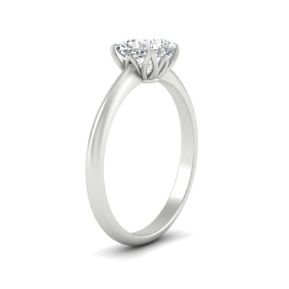 Floral Head Cushion Solitaire Cathedral Ring Fascinating Diamonds