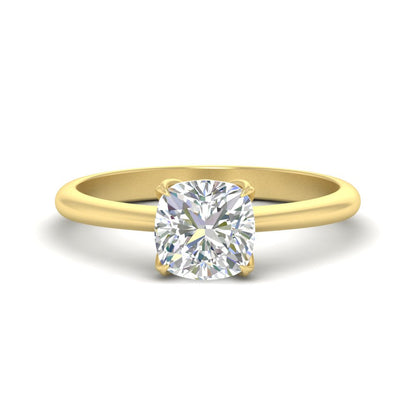 Floral Head Cushion Solitaire Cathedral Ring Fascinating Diamonds