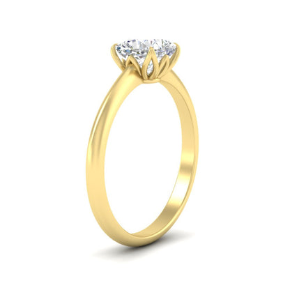Floral Head Cushion Solitaire Cathedral Ring Fascinating Diamonds
