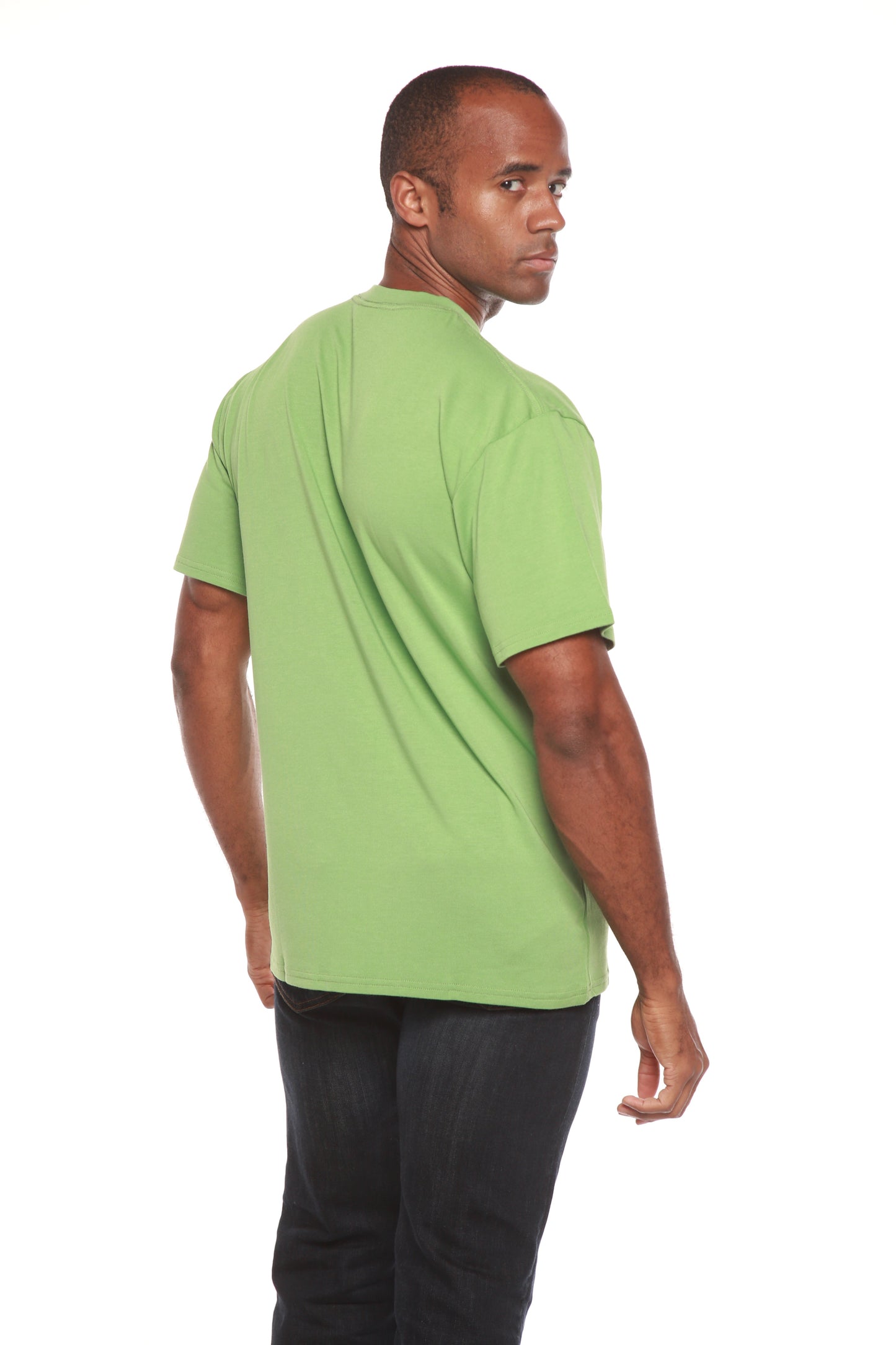 Custom Printed Men's Bamboo Viscose/Organic Cotton Short Sleeve T-Shirt
