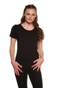 Custom Printed Women's Bamboo/Cotton Short Sleeve Scoop Neck Graphic T-Shirt