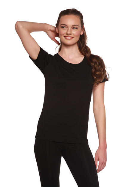 Custom Printed Women's Bamboo/Cotton Short Sleeve Scoop Neck Graphic T-Shirt
