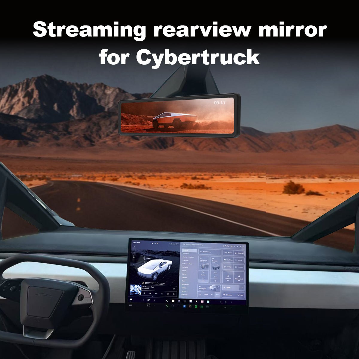 Cybertruck 11.26" Streaming Rearview Mirror | 2K Dual Dashcam & 105° Expanded Vision Tesery Official Store