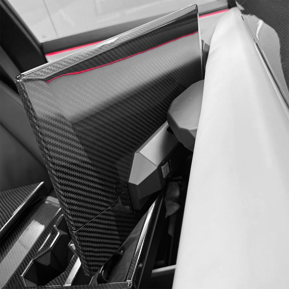 Cybertruck Display Back Overlay | Real Dry Carbon Fiber Center Screen Cover Tesery Official Store