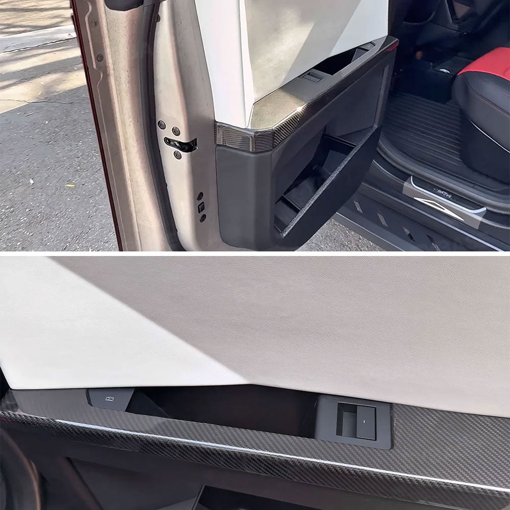 Cybertruck Lower Door Panel Armrest Overlays | Real Molded Carbon Fiber (4-Piece Set) Tesery Official Store