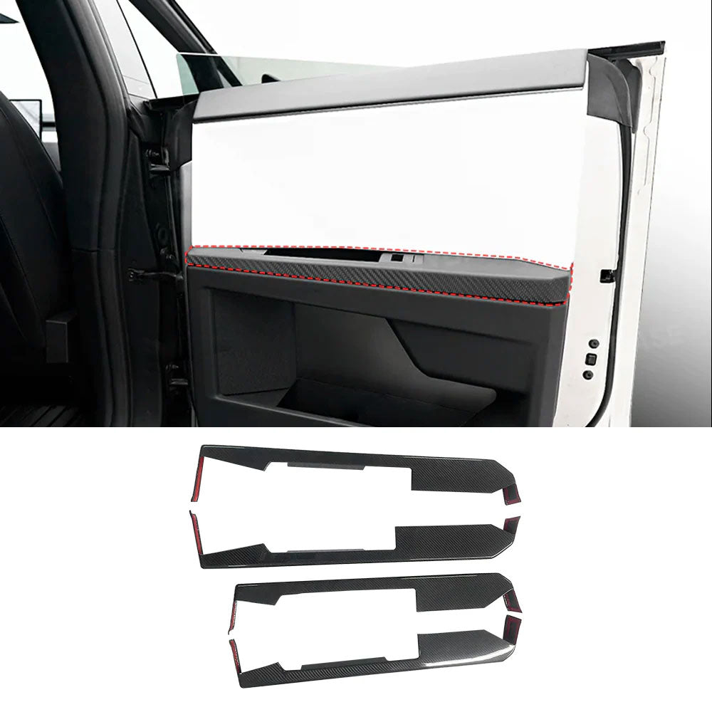 Cybertruck Lower Door Panel Armrest Overlays | Real Molded Carbon Fiber (4-Piece Set) Tesery Official Store