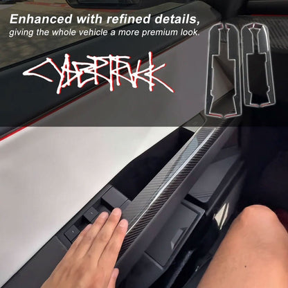 Cybertruck Lower Door Panel Armrest Overlays | Real Molded Carbon Fiber (4-Piece Set) Tesery Official Store