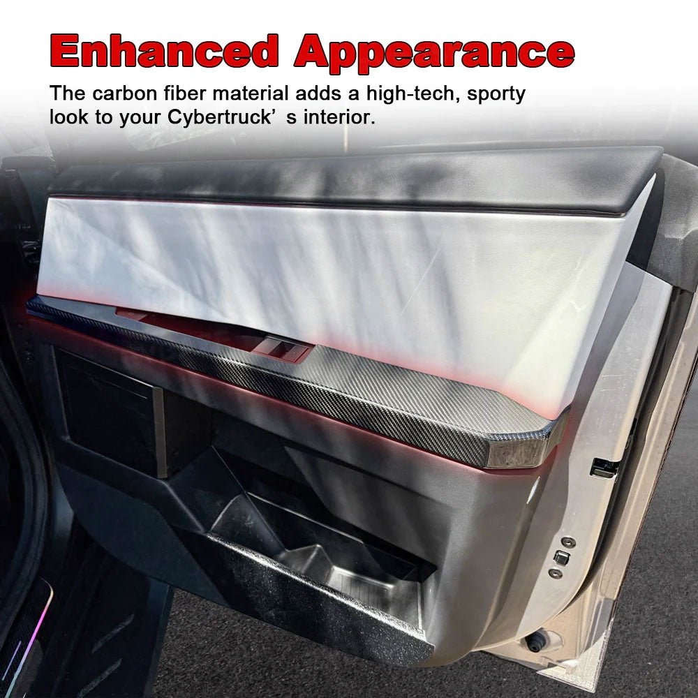 Cybertruck Lower Door Panel Armrest Overlays | Real Molded Carbon Fiber (4-Piece Set) Tesery Official Store