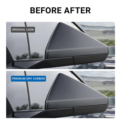Cybertruck Side Mirror Cover | Real Dry Carbon Fiber Trim | TESERY Tesery Official Store
