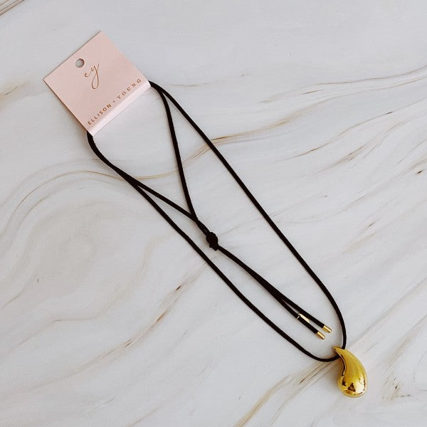 Black Leather Teardrop Necklace Shop Style & More | Fresh Looks, Everyday Deals & Free Shipping