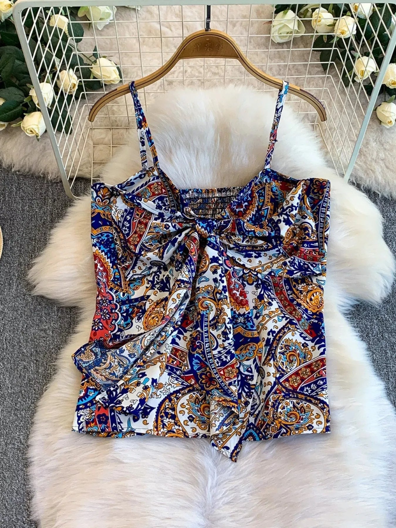 Printed Cami and Wide Leg Pants Set New Era Fashion LLc