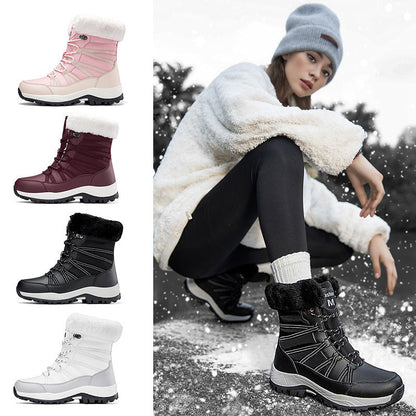 Women’s Winter Fleece-Lined Thicker Non-Slip Cotton-Padded Outdoor Mid-Boots FitiqueFit
