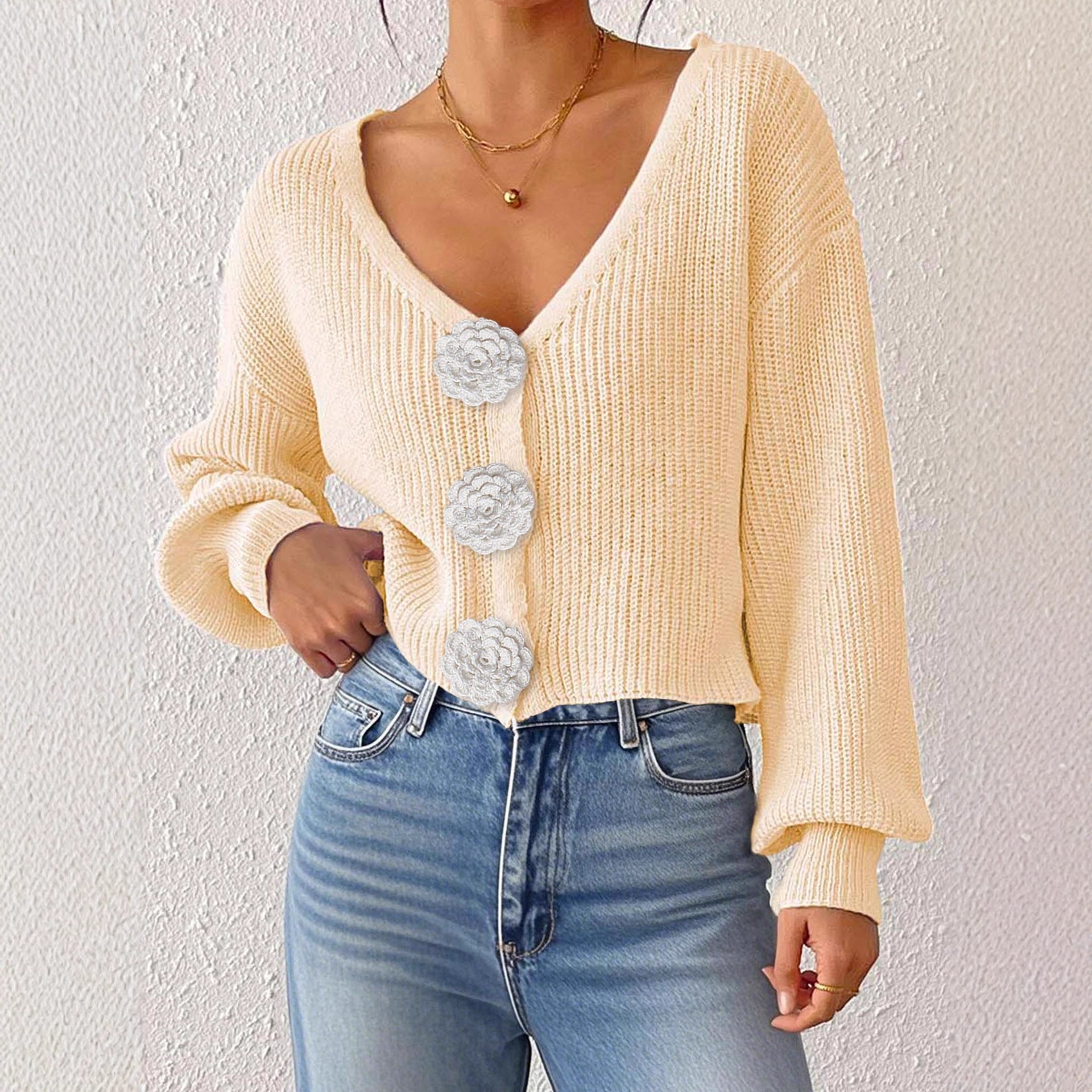 Women’s Knitted Crochet Cardigan FitiqueFit