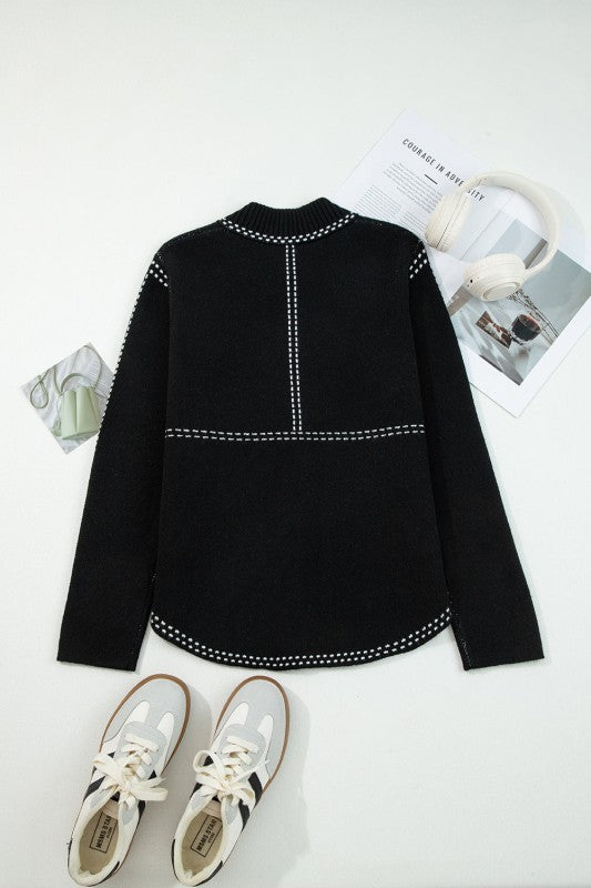 Contrast Trim Button-Up Sweater Cardigan Shop Style & More | Fresh Looks, Everyday Deals & Free Shipping