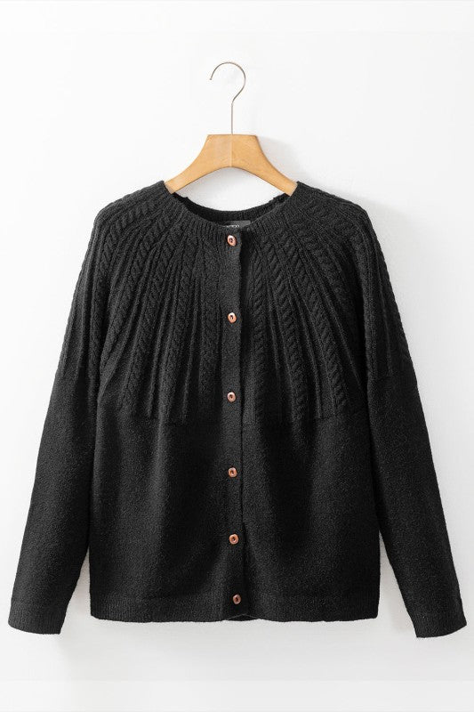 Textured Knit Button-Up Long Sleeve Cardigan Shop Style & More | Fresh Looks, Everyday Deals & Free Shipping