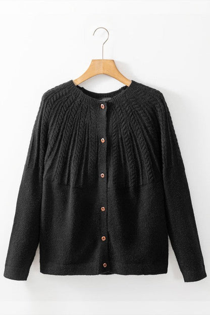 Textured Knit Button-Up Long Sleeve Cardigan Shop Style & More | Fresh Looks, Everyday Deals & Free Shipping