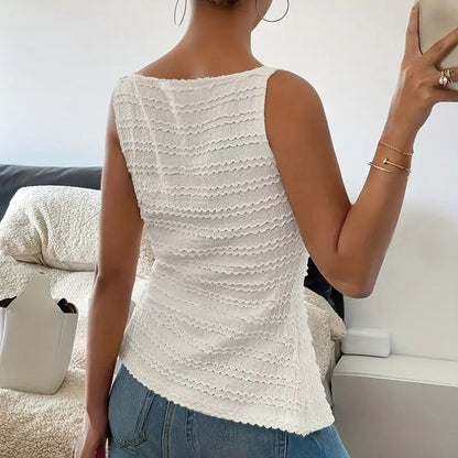 Trendy Square Neck Button Up Vest Top Y2k Going Out Tank Tops FitiqueFit