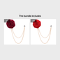 Men's Wedding Ceremony Groom Handmade Rose Chain Brooch NovaCart