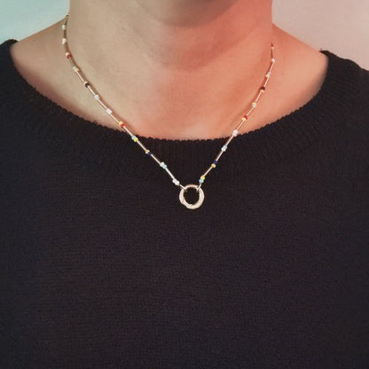 Dainty Color Bead Front Lock Necklace Shop Style & More | Fresh Looks, Everyday Deals & Free Shipping