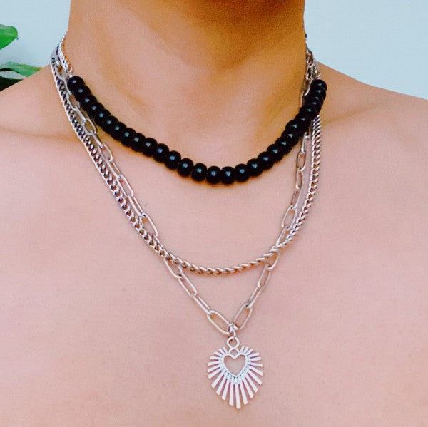 Resin Bead Golden Heart Layered Necklace Shop Style & More | Fresh Looks, Everyday Deals & Free Shipping