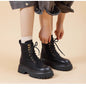 Women's Retro Chunky Heel Mid-Calf Martin Boots – Side Zipper FitiqueFit