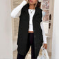Wool-Like Sleeveless Vest with Lapel FitiqueFit