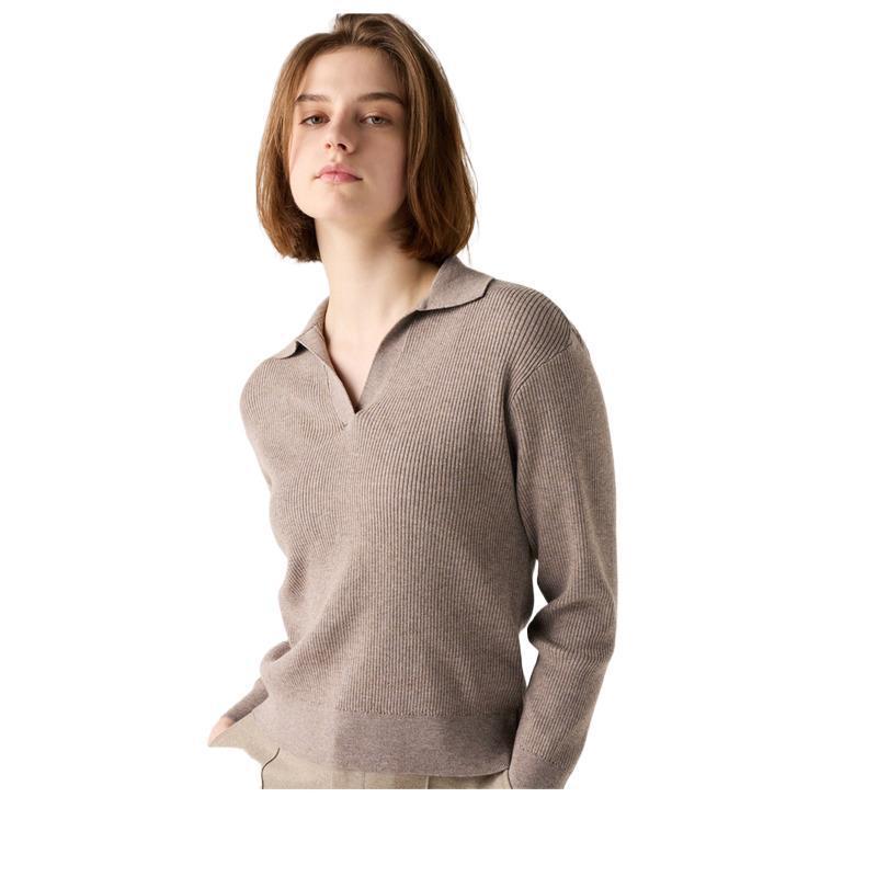 Women’s Ribbed Half-Open Collar Sweater FitiqueFit