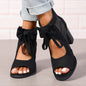 Platform Chunky High Heels Women's Sandals Bow Decoration Open Toe Block Ankle Strap Sandals For Dress Bridal Party Shoes New Era Fashion LLc