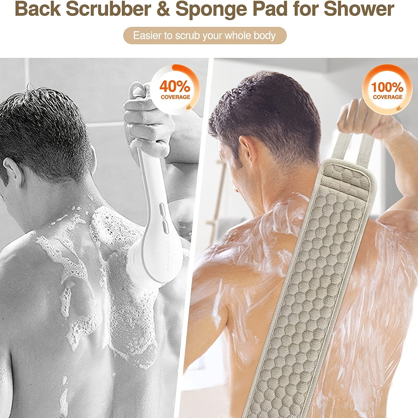 Deep Cleansing Back Scrubber for Men And Women - Exfoliates And Relaxes Your Body in The Shower Or Bath NovaCart