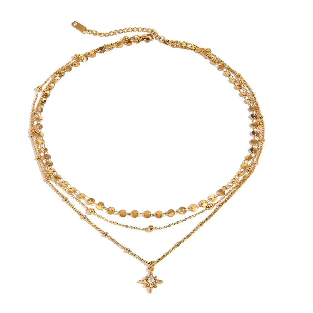 Stellar Drift Layered Necklace Ivory Embers