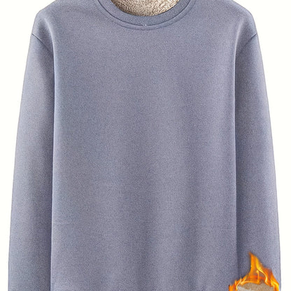 New Men's Casual Fashionable Solid Color Crew Neck Sweatshirts For Autumn And Winter NovaCart