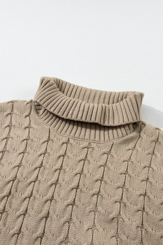 Cable Knit Turtleneck Batwing Short Sleeve Sweater Shop Style & More | Fresh Looks, Everyday Deals & Free Shipping