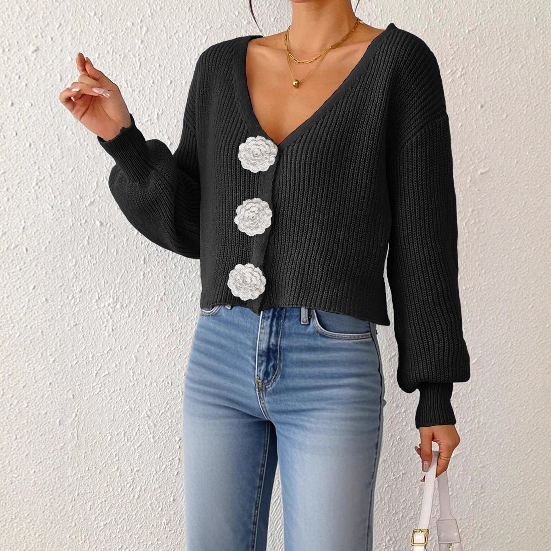 Women’s Knitted Crochet Cardigan FitiqueFit