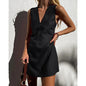 🌿 V-Neck Cotton & Linen Sleeveless Mini Dress FitiqueFit