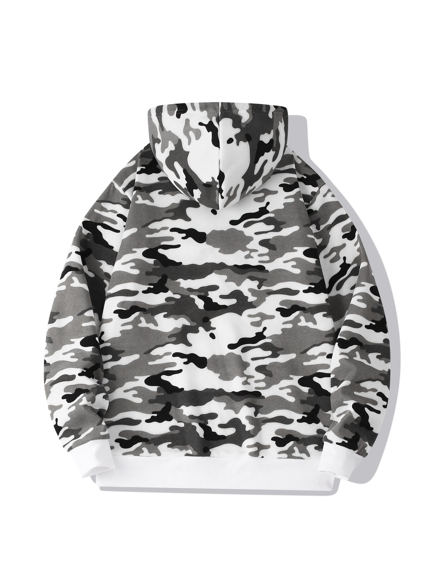 Men's Camouflage Loose Pullover Hooded Fleece Sweatshirt for Autumn And Winter, Hooded, Fleece NovaCart