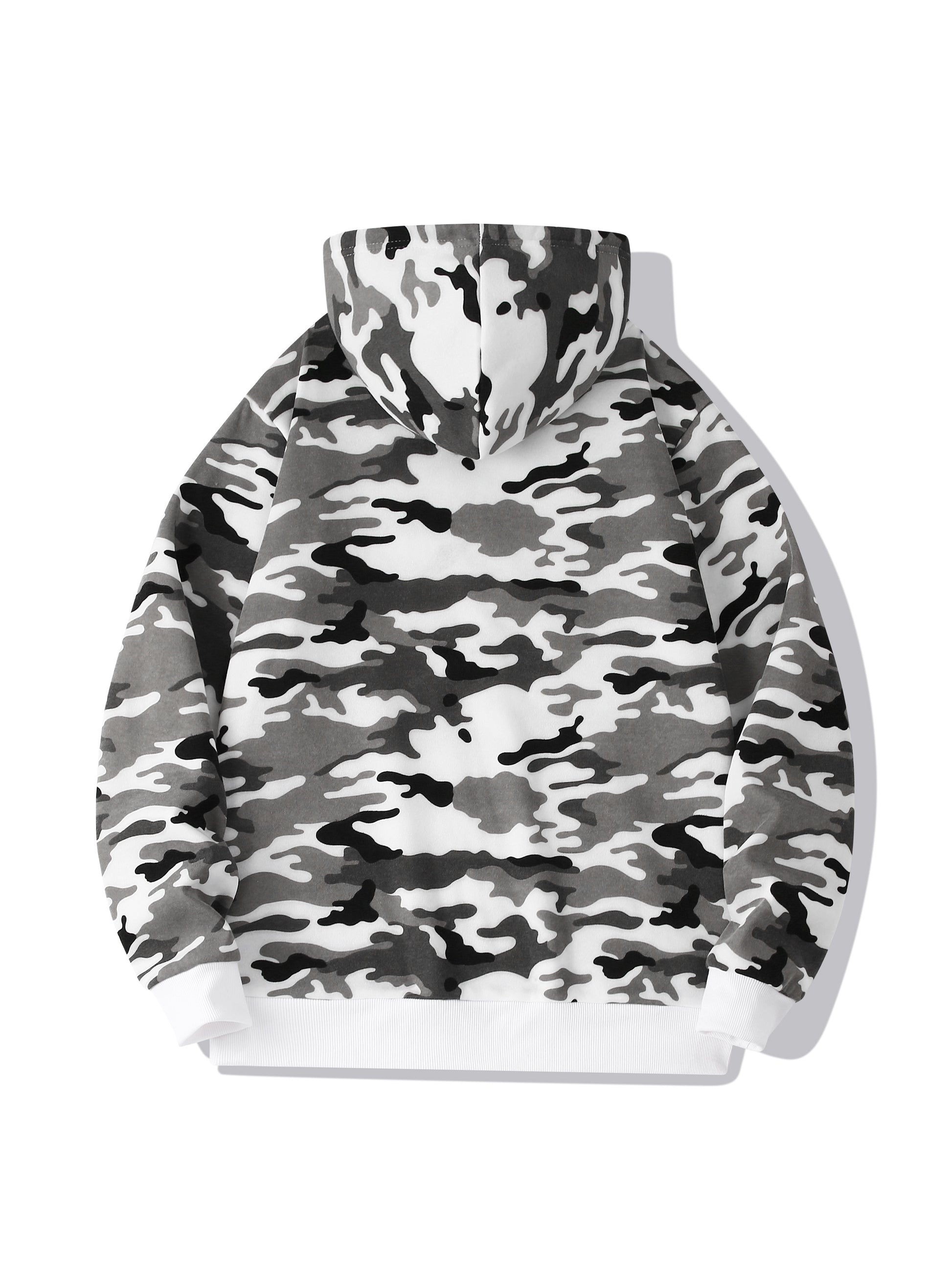 Men's Camouflage Loose Pullover Hooded Fleece Sweatshirt for Autumn And Winter, Hooded, Fleece NovaCart