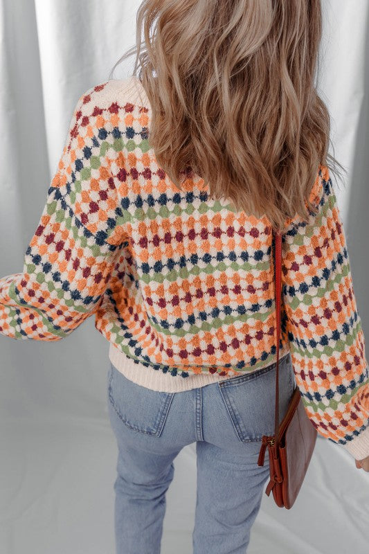 Stripe Dotty Knit Drop Shoulder Sweater Shop Style & More | Fresh Looks, Everyday Deals & Free Shipping