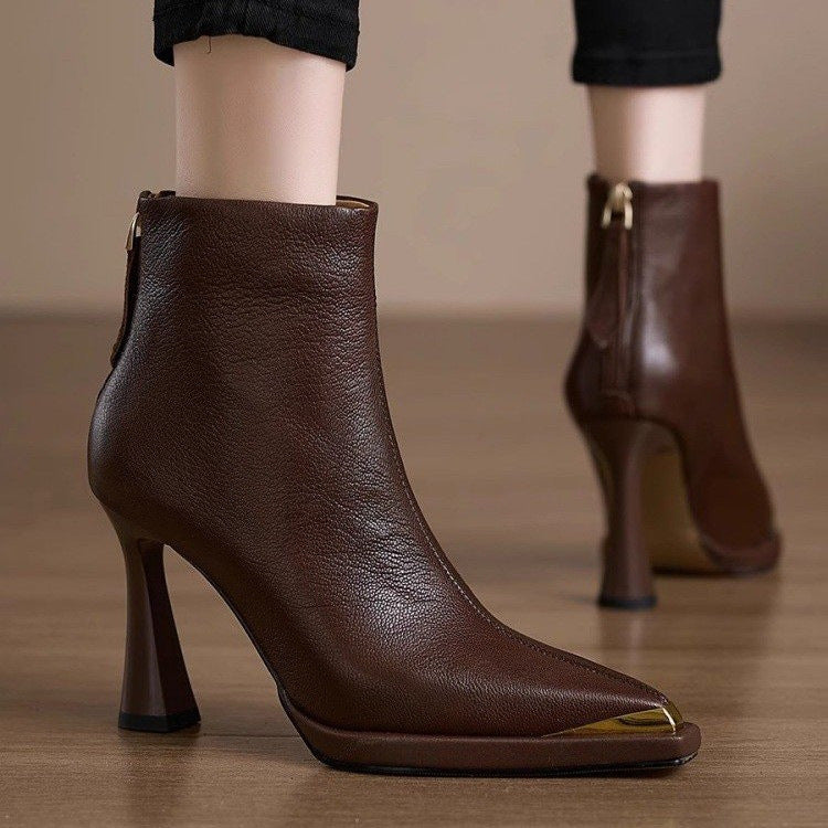 Women’s Pointed-Toe Chunky-Heel Side-Zip Boots FitiqueFit