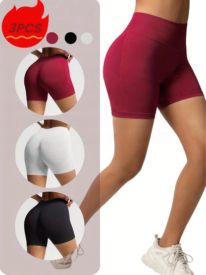 3-Pack Seamless Workout Shorts for Women FitiqueFit